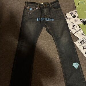 Black Jeans with Blue Details